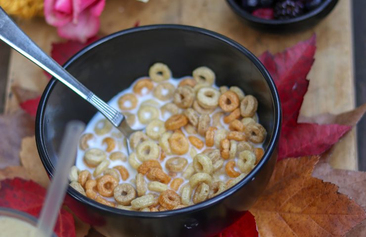 Cereali in una ciotola col latte